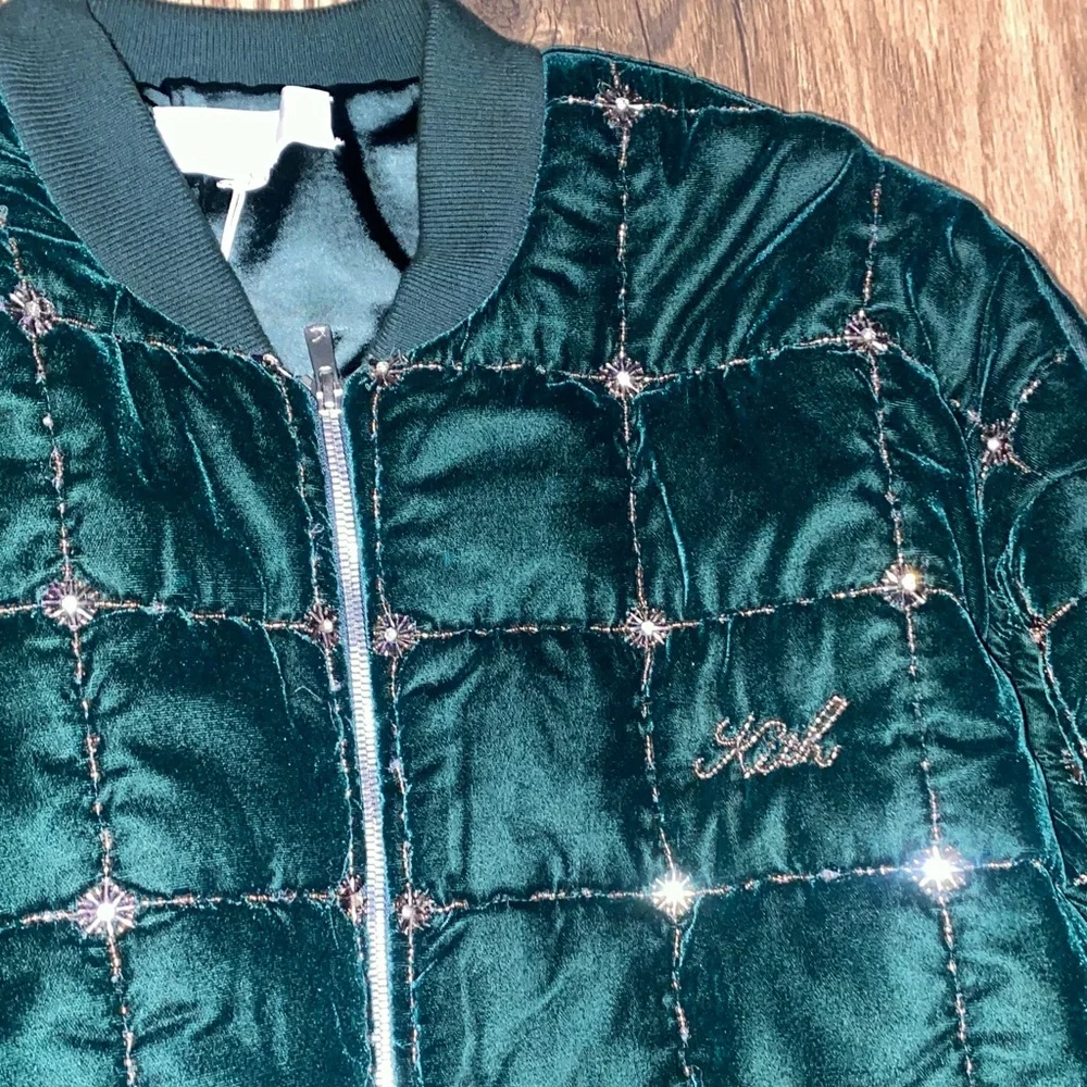 KITH MENS Green BEADED VELVET Jacket - Picture 2 of 11
